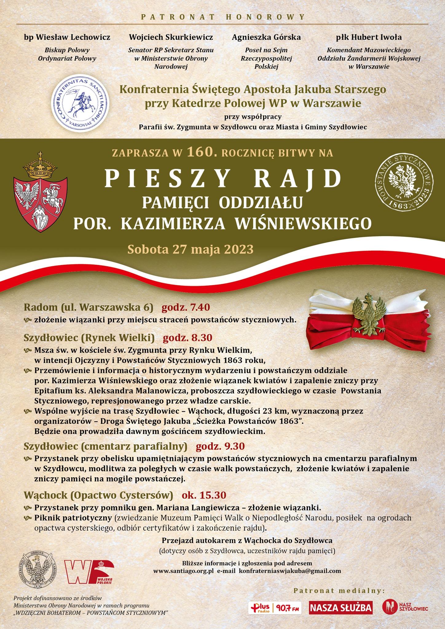 W Szydłowcu odbędzie się Pieszy Rajd Pamięci Oddziału por. Kazimierza Wiśniewskiego. 