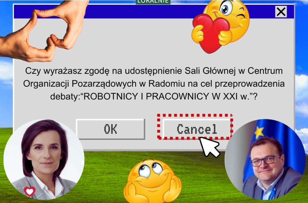 W Radomiu – tak jak w wielu polskich miastach – istnieje jedyna szczątkowa i amorficzna kultura dialogu społecznego na tematy istotne z punktu widzenia wspólnoty. Mówimy o mieście, w którym przed wyborami samorządowymi nie doszło do debaty prezydenckiej między głównymi kandydatami! W takiej sytuacji w gruncie rzeczy nie powinno mnie dziwić, że rządzący Radomiem ot tak oświadczyli mi, że nie mogę skorzystać z infrastruktury publicznej, bo „wątpliwości” budzi moja aktywność polityczna jako człowieka udzielającego się w środowisku narodowym, którego wartości „nie są zgodne z wartościami przyjaźni i współpracy ze Związkiem Socjalistycznych Republik Radzieckich”… Wróć. „Nie są zgodne z wartościami Unii Europejskiej”.